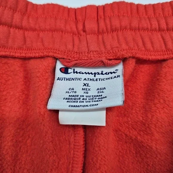 Champion Mens Sweatpants Fleece Shirt XLarge Orange Burgundy Ombre Joggers Set - Picture 8 of 12